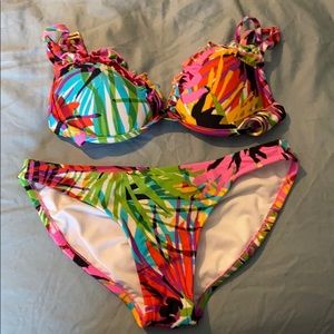 Multicolored push-up bikini